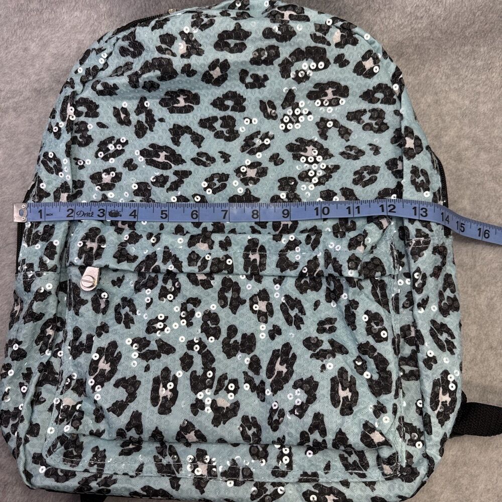 Accessory Innovations 17" Backpack Blue Sequin Iridescent Pad Back Lightweight - Picture 12 of 12